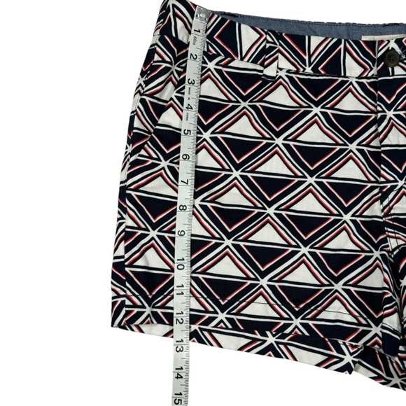 Merona Shorts Geometric Triangles Patriotic Nautical Americana Women's Size 14 - Picture 10 of 13